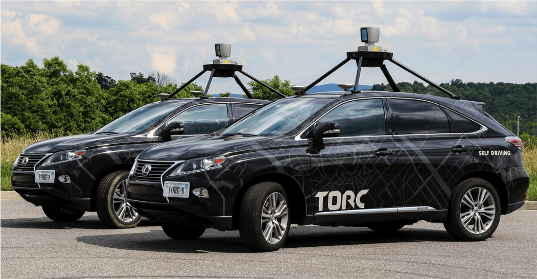 Torc’s self-driving technology is implemented on two Lexus RX vehicles.