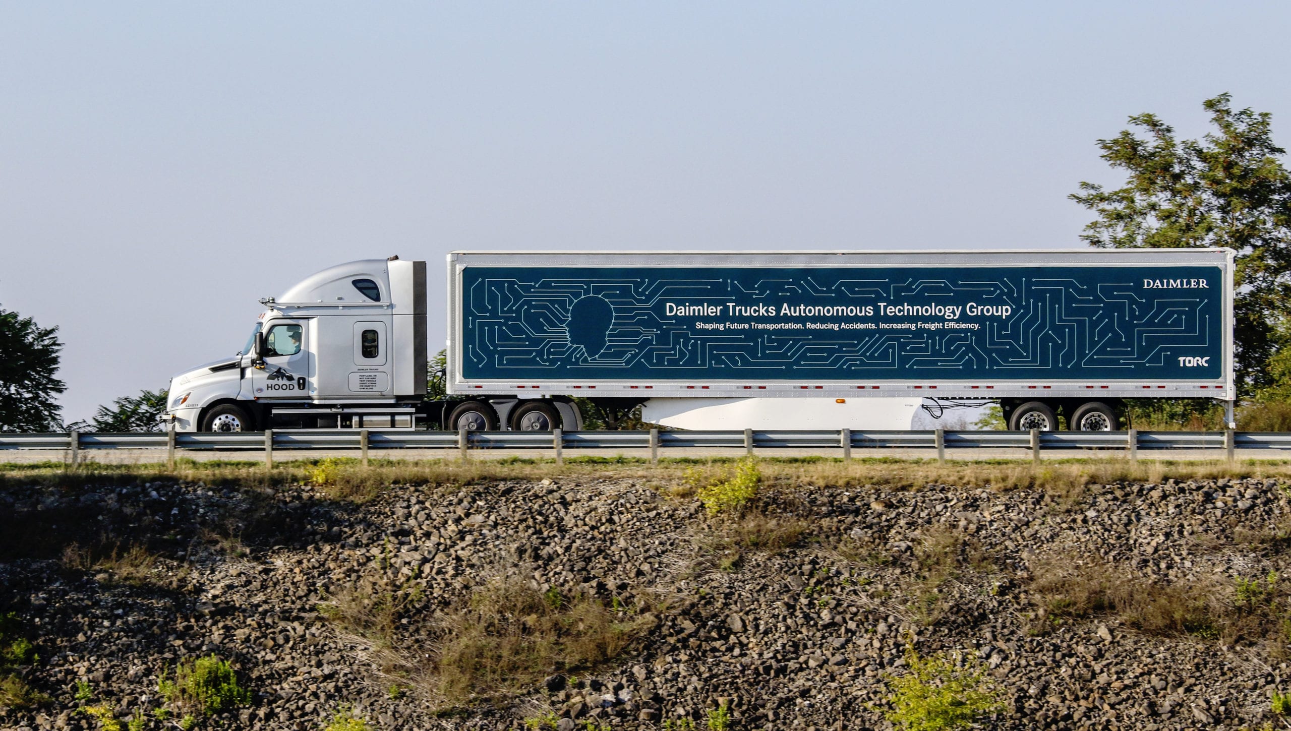 Torc autonomous freight truck on highway
