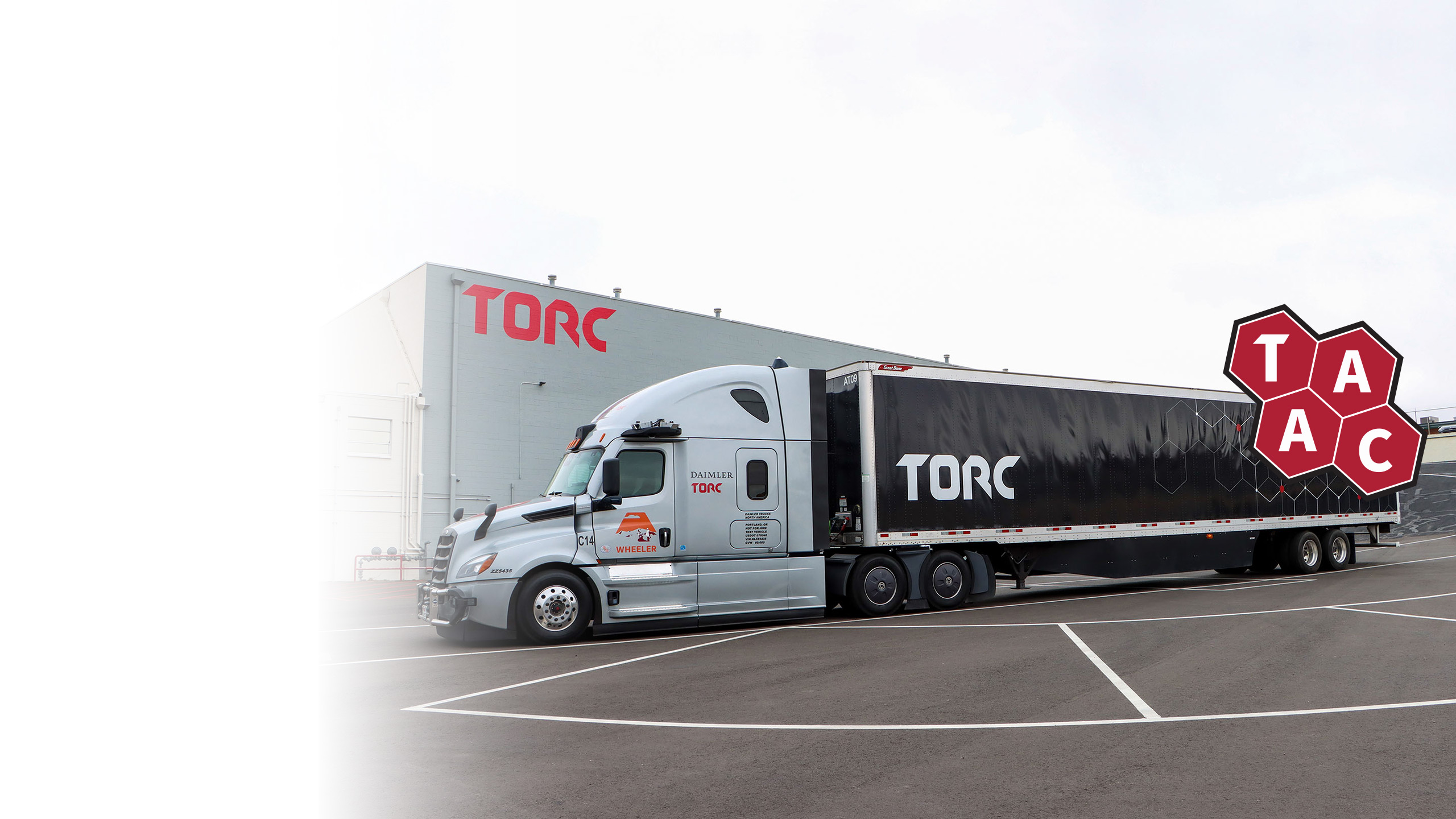 TAAC logo on image of Torc truck